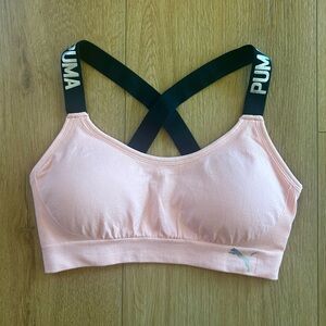 Puma Light Pink Cross Back Sports Bra